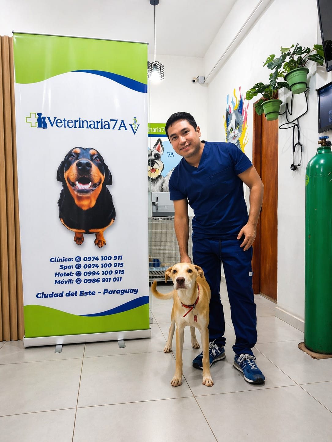 Veterinario con un paciente en 7A